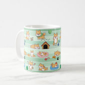 schattig hond spelen springen slapen koffiemok (Voorkant links)