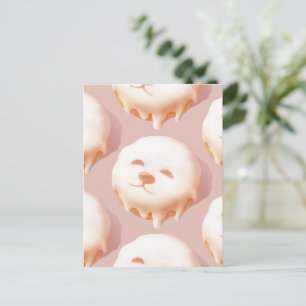 Schattig hondengezicht donut aankondigingskaart