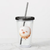Schattig hondengezicht donut acryl drinkbeker (Achterkant)
