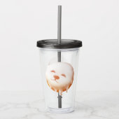 Schattig hondengezicht donut acryl drinkbeker (Voorkant)
