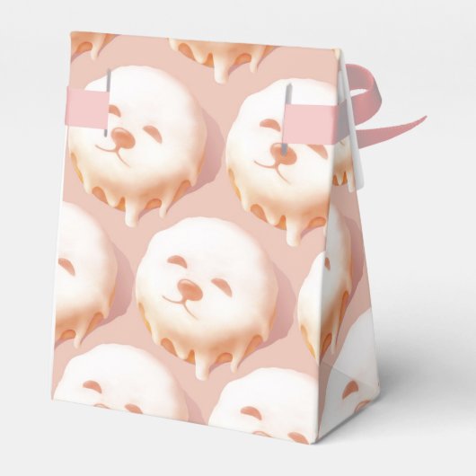 Schattig hondengezicht donut bedankdoosjes (Achterkant)