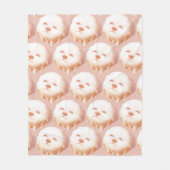 Schattig hondengezicht donut fleece deken (Voorkant)