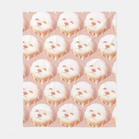 Schattig hondengezicht donut fleece deken (Voorkant)