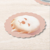 Schattig hondengezicht donut kartonnen onderzetters (Gekanteld)