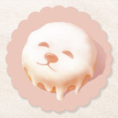 Schattig hondengezicht donut kartonnen onderzetters (Voorkant)