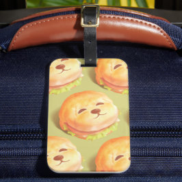 Schattig hondengezichtsbranderpatroon bagagelabel