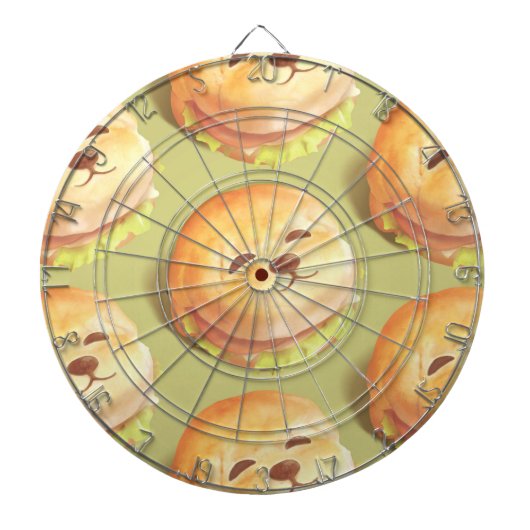 Schattig hondengezichtsbranderpatroon dartbord (Voorkant)