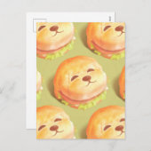 Schattig hondengezichtsbranderpatroon feestdagenkaart (Voorkant / Achterkant)