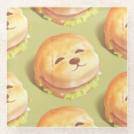 Schattig hondengezichtsbranderpatroon glazen onderzetter