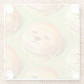 Schattig hondengezichtsbranderpatroon glazen onderzetter (Achterkant)