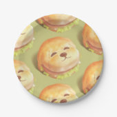 Schattig hondengezichtsbranderpatroon papieren bordje (Voorkant)