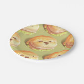 Schattig hondengezichtsbranderpatroon papieren bordje (Gekanteld)