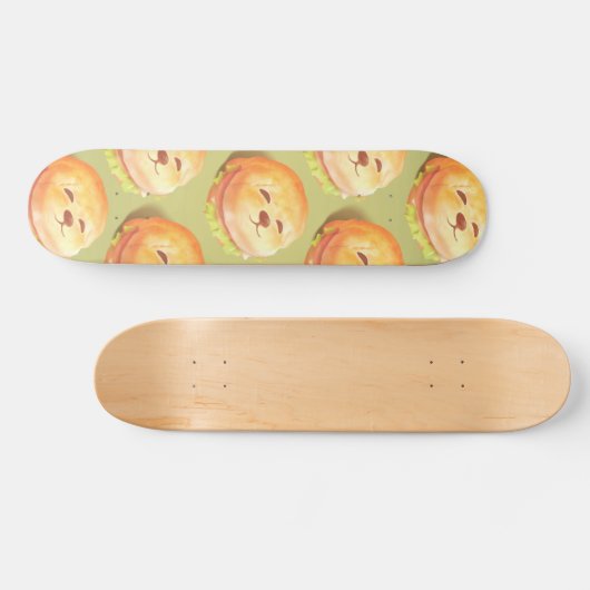 Schattig hondengezichtsbranderpatroon persoonlijk skateboard (Horizontaal)