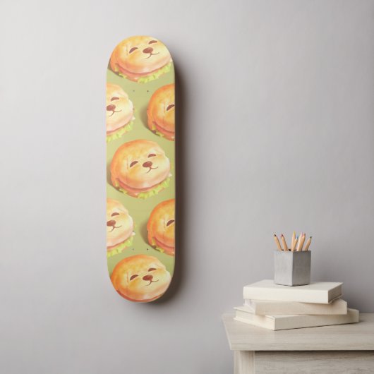 Schattig hondengezichtsbranderpatroon persoonlijk skateboard (Muurkunst)