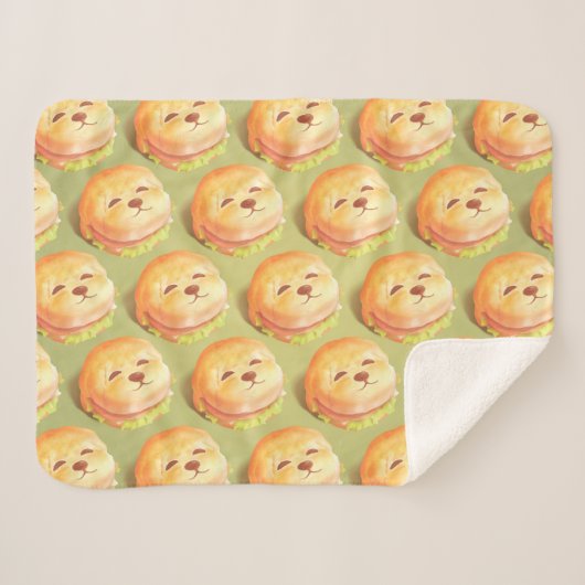 Schattig hondengezichtsbranderpatroon sherpa deken (Voorkant (horizontaal))