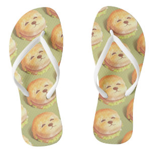 Schattig hondengezichtsbranderpatroon teenslippers