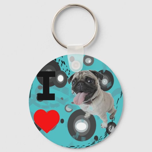 schattig hondenliefhebber waar ik van hou sleutelhanger (Voorkant)