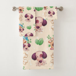 Schattig hondenpatroon bad handdoek