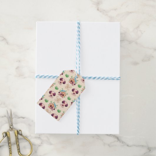 Schattig hondenpatroon cadeaulabel (Met Touw)