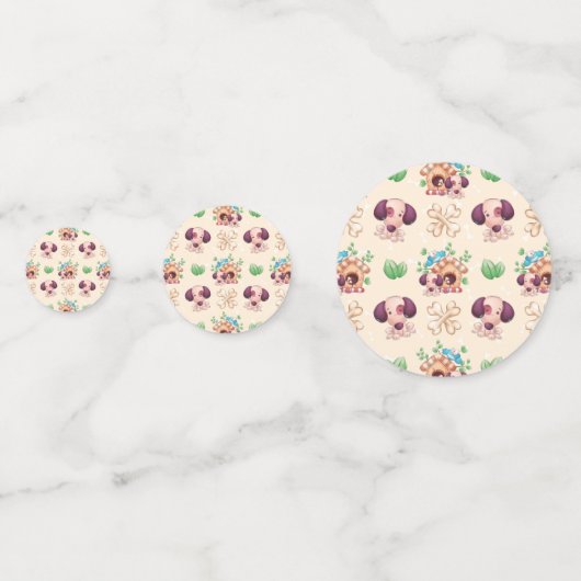 Schattig hondenpatroon confetti (Voorkanten)