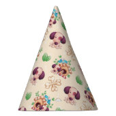 Schattig hondenpatroon feesthoedjes (Rechts)