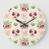 Schattig hondenpatroon grote klok (Voorkant)