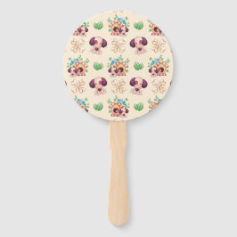 Schattig hondenpatroon handwaaier