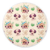 Schattig hondenpatroon keramische knop (Voorkant)