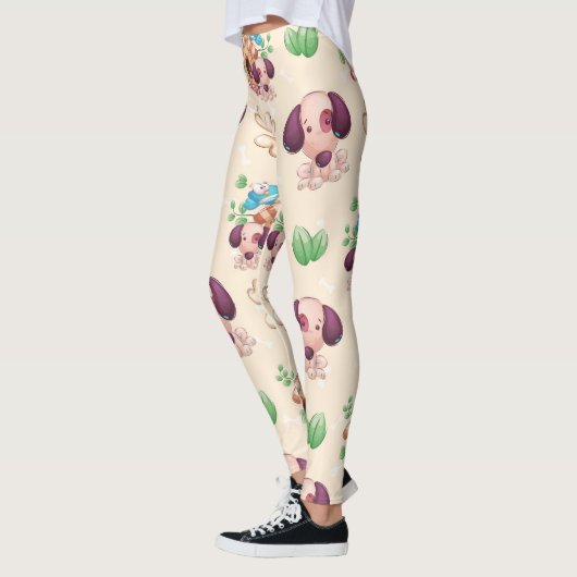 Schattig hondenpatroon leggings (Links)