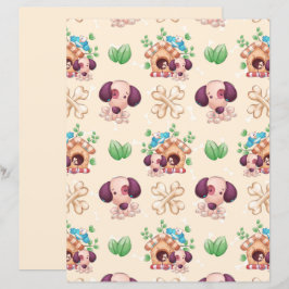 Schattig hondenpatroon plakboek papier