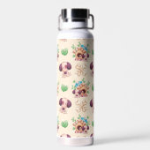 Schattig hondenpatroon waterfles (Achterkant)