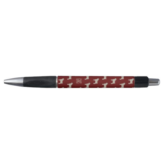 Schattig Hondenrassen Pugs Pattern Monogramed Pen (Voorkant)