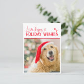 Schattig Hondenvakantie Kaart - Liefde, Kusjes & V (Staand voorkant)