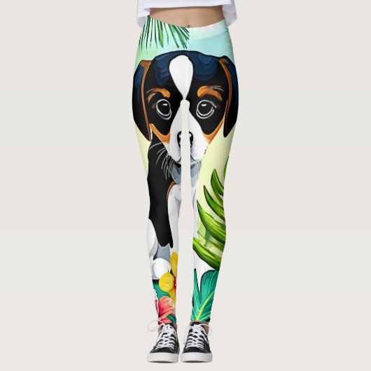 Schattig Hondje in Paradijs Leggings (Voorkant)