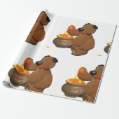 Schattig Honey Loving Beer met Honey Pot Cadeaupapier (Uitgerold)