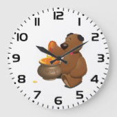 Schattig Honey Loving Beer met Honey Pot Grote Klok (Voorkant)