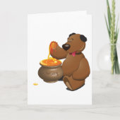 Schattig Honey Loving Beer met Honey Pot Kaart (Voorkant)