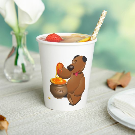 Schattig Honey Loving Beer met Honey Pot Papieren Bekers