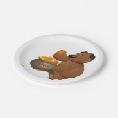 Schattig Honey Loving Beer met Honey Pot Papieren Bordje (Gekanteld)