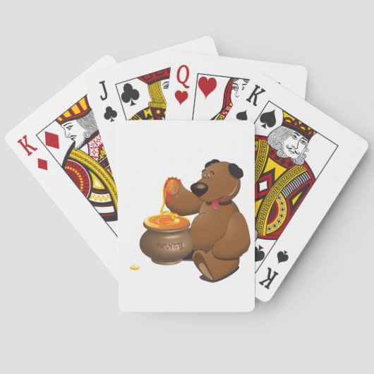 Schattig Honey Loving Beer met Honey Pot Pokerkaarten (Achterkant)