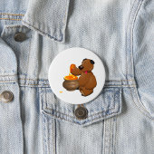 Schattig Honey Loving Beer met Honey Pot Ronde Button 7,6 Cm