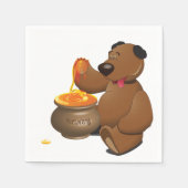 Schattig Honey Loving Beer met Honey Pot Servet (Voorkant)