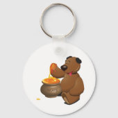 Schattig Honey Loving Beer met Honey Pot Sleutelhanger (Voorkant)