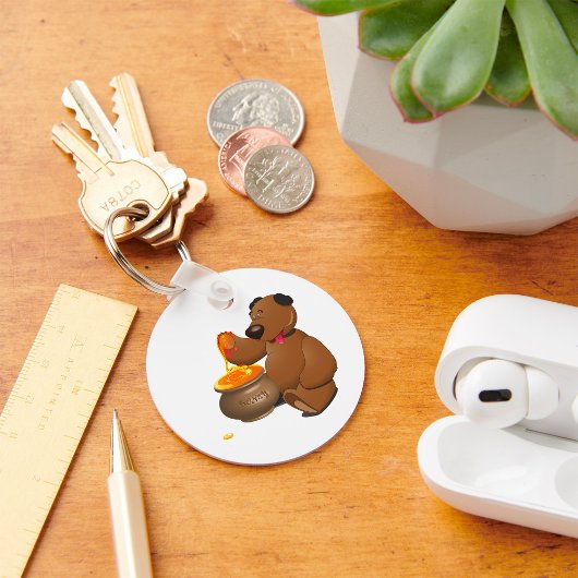 Schattig Honey Loving Beer met Honey Pot Sleutelhanger