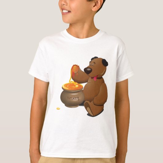 Schattig Honey Loving Beer met Honey Pot T-shirt (Voorkant)
