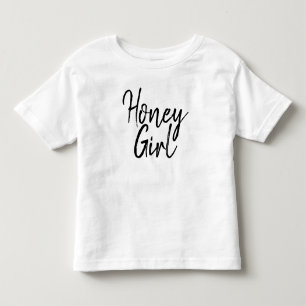 Schattig Honey Meisje Typografie Zwart & Wit Meisj Kinder Shirts