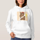 Schattig Honing Beer met lepel en rode strik Hoodie (Voorkant)