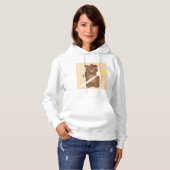 Schattig Honing Beer met lepel en rode strik Hoodie (Voorkant volledig)