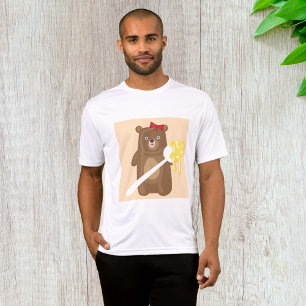 Schattig Honing Beer met lepel en rode strik T-shirt