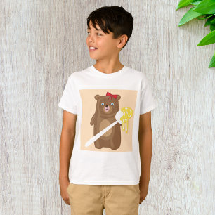 Schattig Honing Beer met lepel en rode strik T-shirt